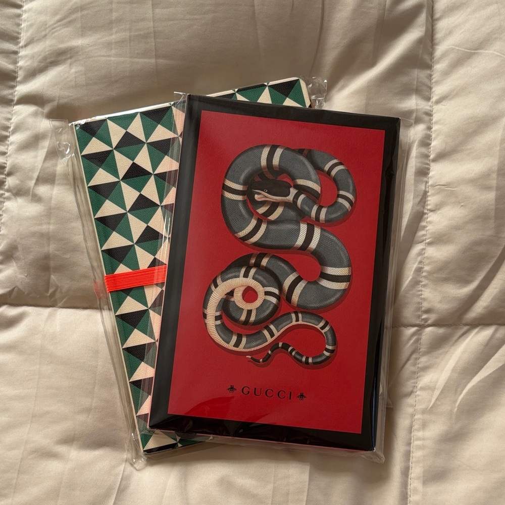 Gucci Red Snake Notebook & Green Geometric Notebook Set Limited Edition - Picture 9 of 9
